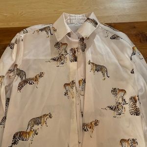 Tiger satin blouse